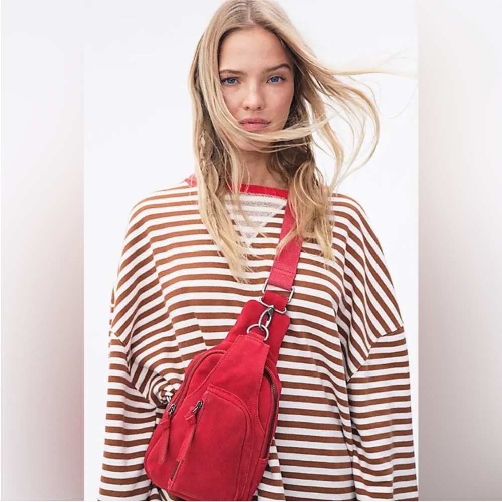 NWT Free People Classic Striped Oversized Crewneck - Picture 6 of 11